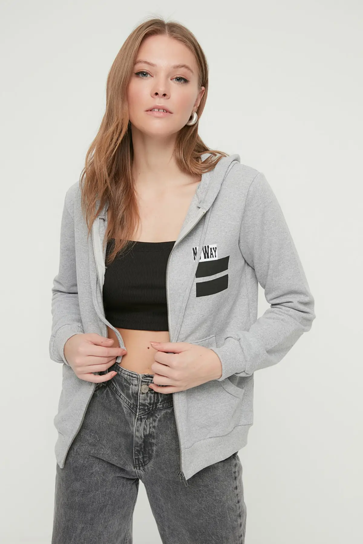 

Женская толстовка, серая Базовая Толстовка и приталенные вязаные толстовки на молнии, модные всесезонные Новые пуловеры из флиса