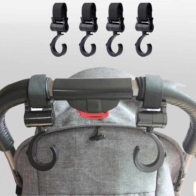 

Stroller Hooks Adjustable Organizer Bag Hangers Anti-Skid Easy Install Pram Hook