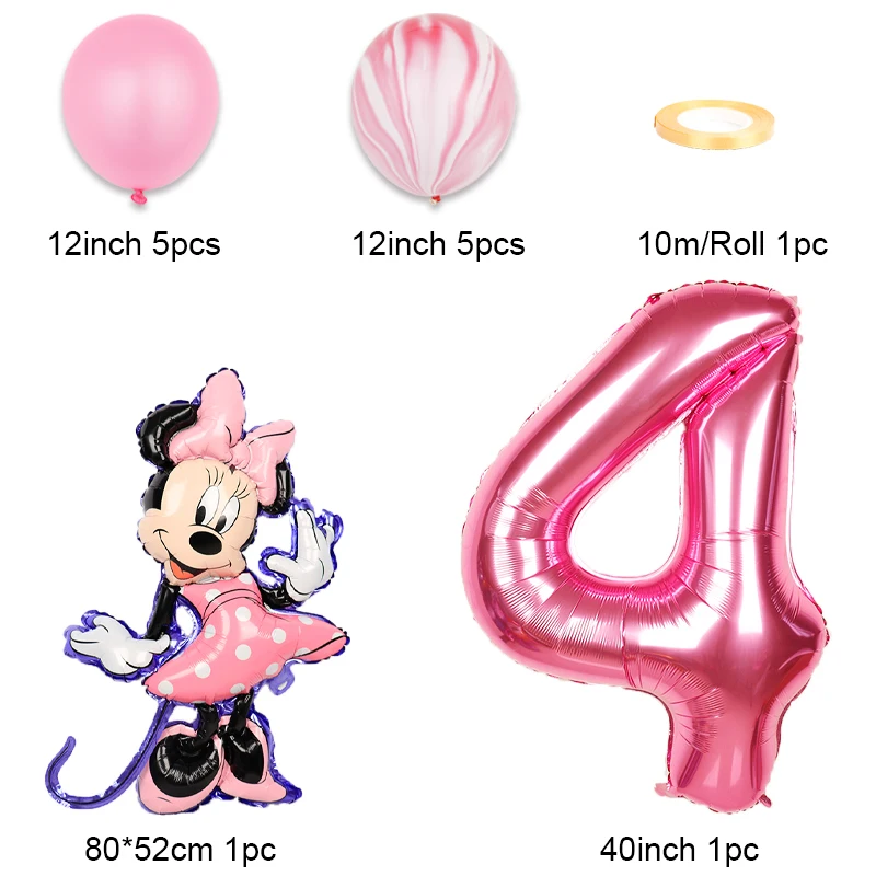 Фото 1 компл.. Disney Minnie мультфильм воздушный шар для девочек на день рождения декор свадебная сцена опора подарок для влюбленных дети сувениры игр... №3