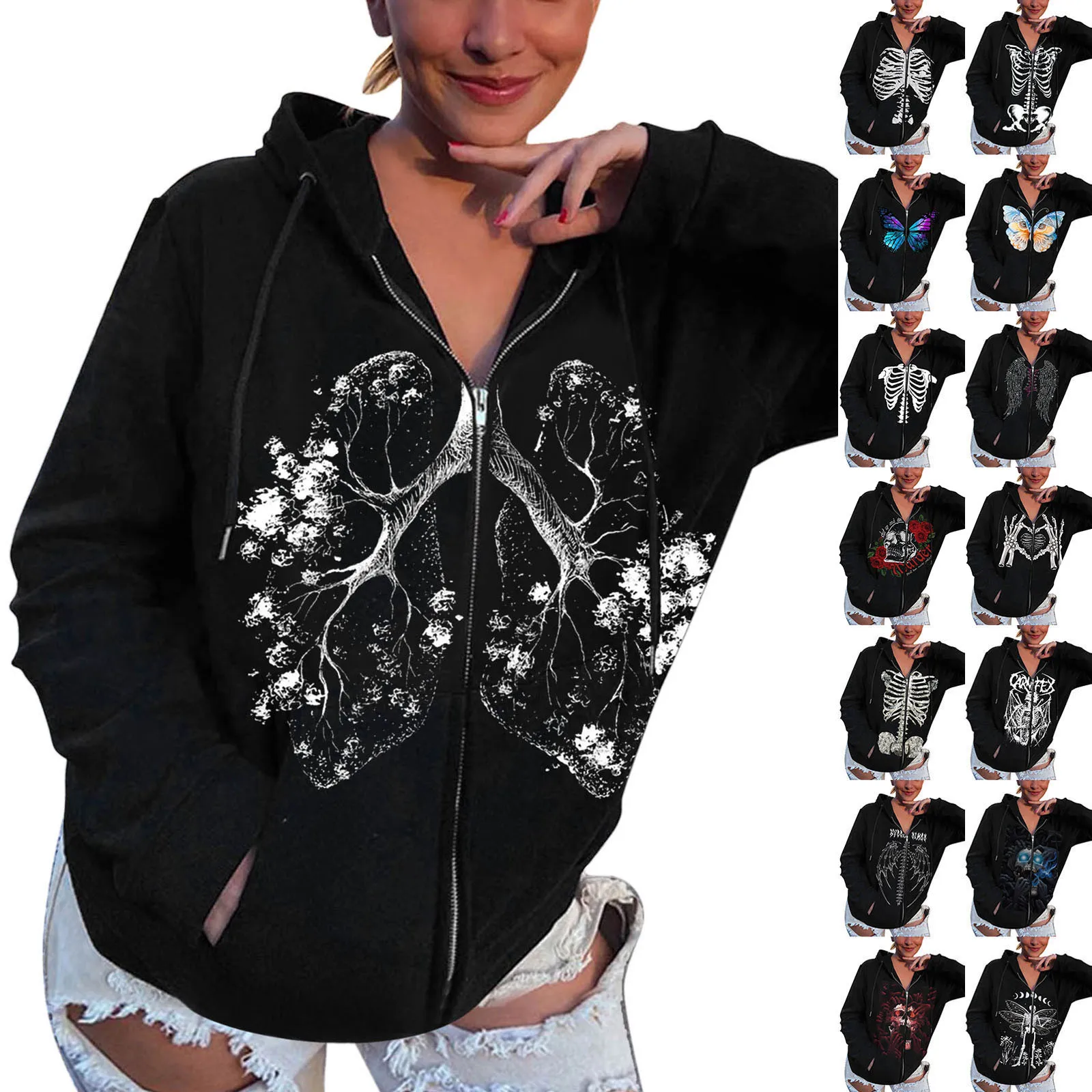 

Женский свитшот Стразы с длинным рукавом, женские осенние куртки с принтом, Женская флисовая куртка, флисовая куртка на молнии с капюшоном