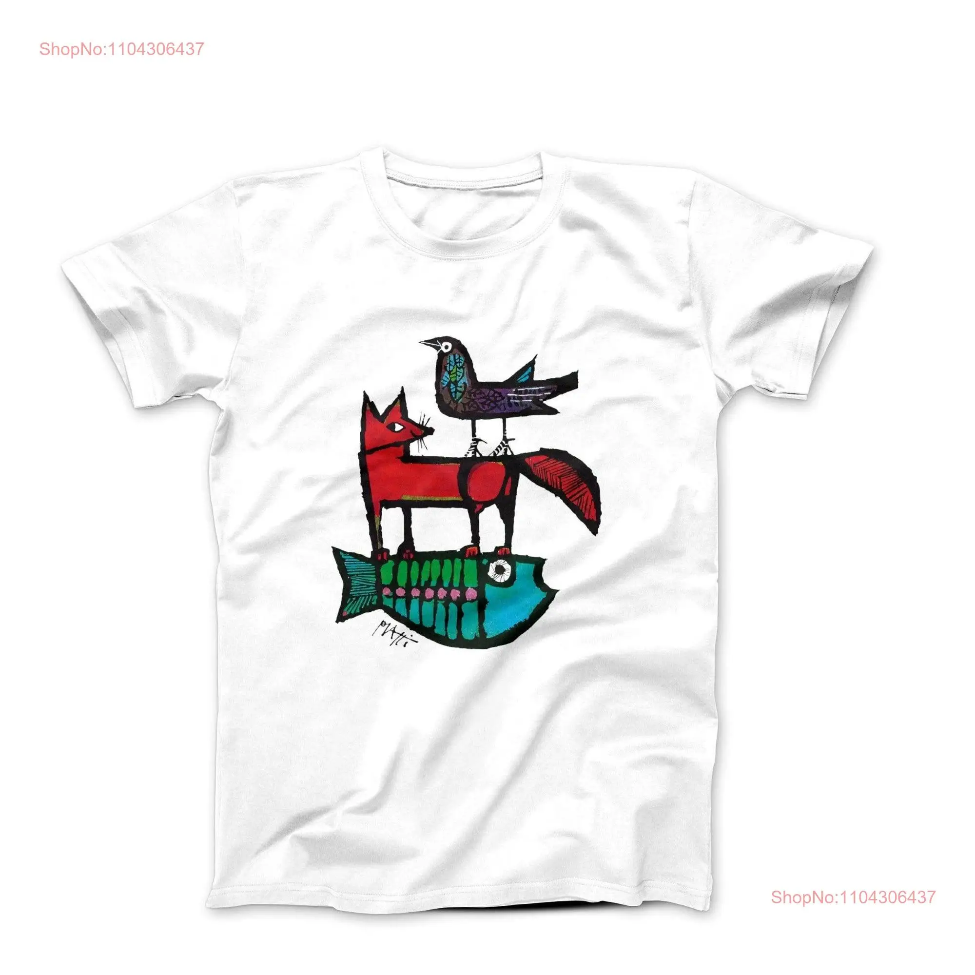 Celestino Piatti 1968 футболка с постером Рыба лиса и птица длинными или короткими