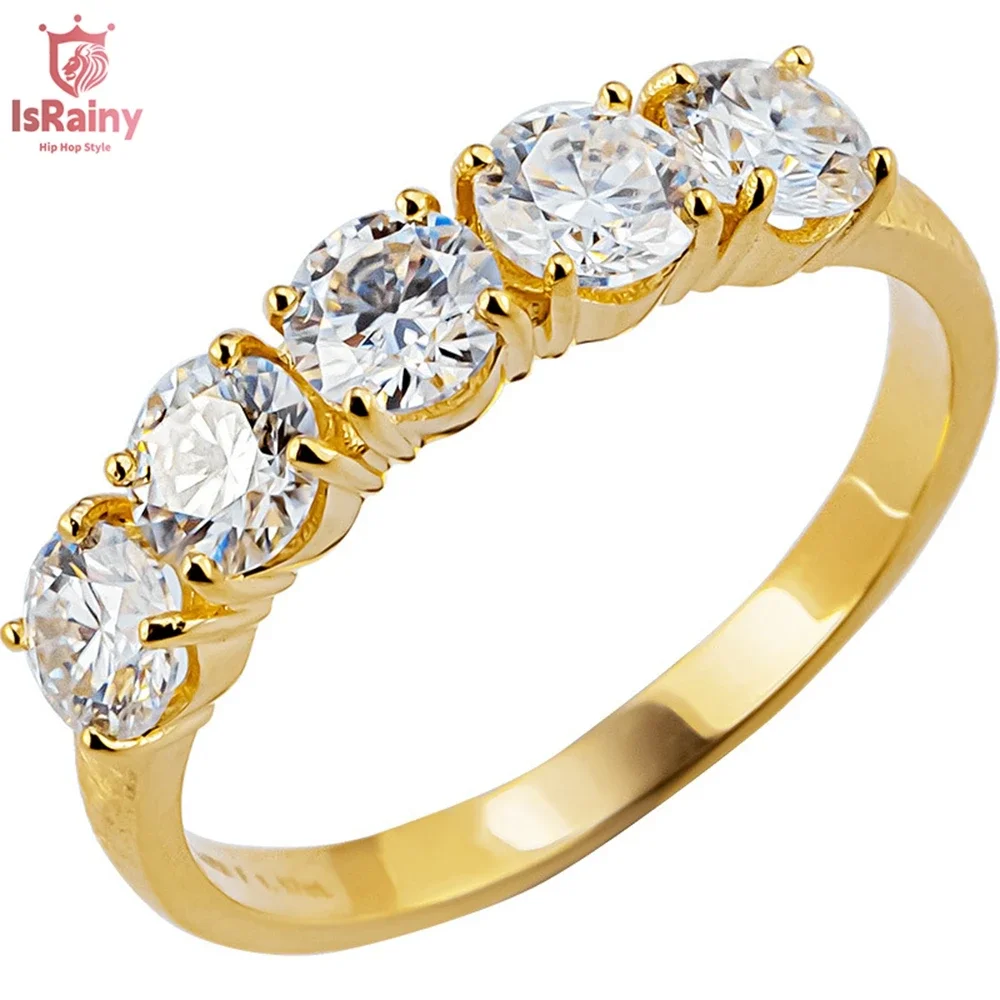 Женское кольцо из серебра 925 пробы с муассанитом 5 мм