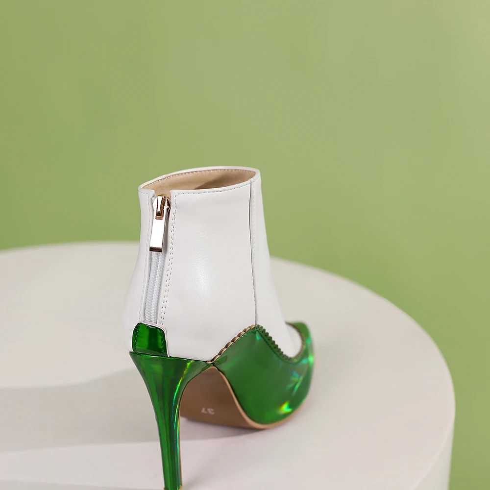 Женские ботильоны с острым носком черные Винные ботинки на высоком каблуке обувь