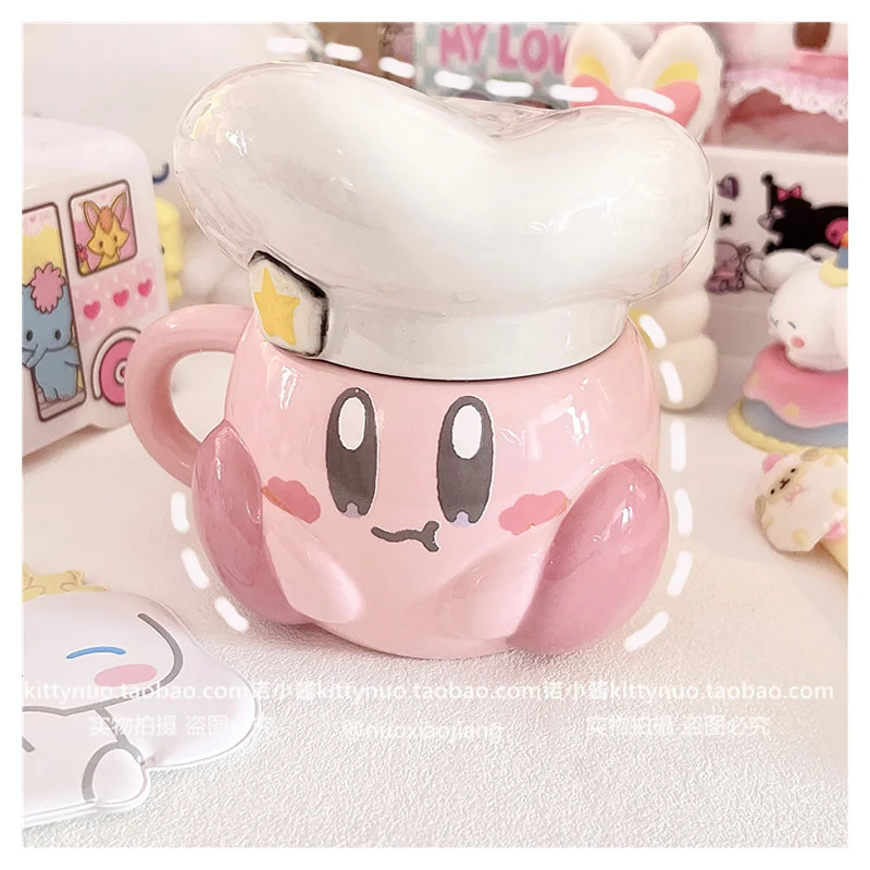 

Cartoon Stars Kirby Chef Model Dolls Ceramics Water Cup Cute Large Capacity Coffee Cup Kawaii Mug Breakfast Milk Cup Girl Gifts