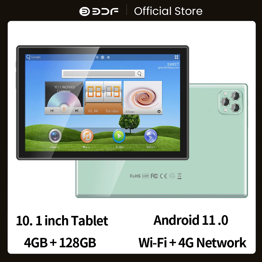 Global BDF P50 Tab 10.1 Inch Android 11 Tablet Pc Pad 4GB + 128GB Octa Core Sim Card 3G 4G LTE WiFi IPS LCD Tablet Pc