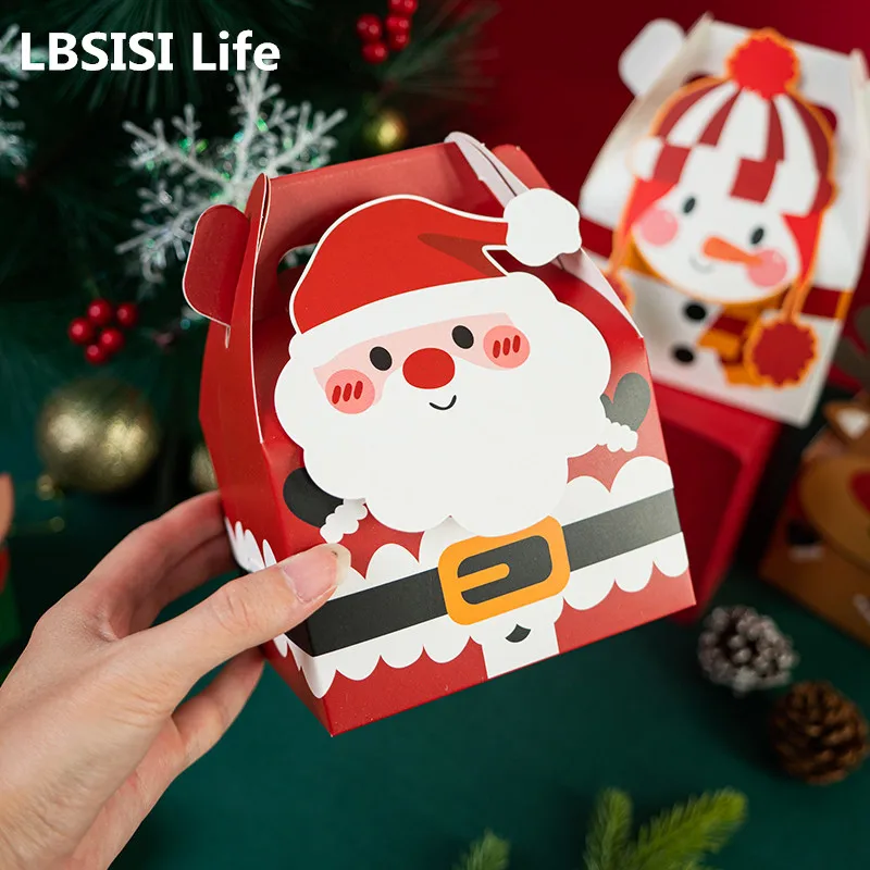 

LBSISI Life 12pcs Christmas Gift Boxes For Candy Cookie Nougat Kids Toy Packaging New Year Party Santa Claus Gift Decoration