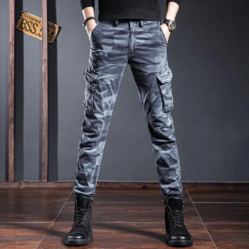 

2022 Spring and Autumn New Camouflage Men's Pants Cotton Military Jogging Casual Long Male Trousers Fashion Army Style A08