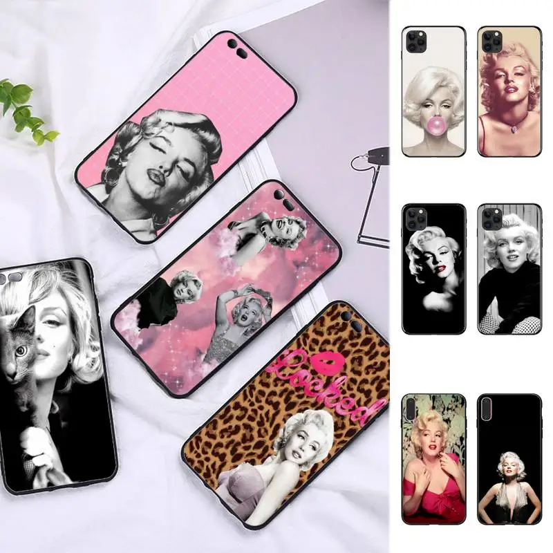 

Marilyn Monroe With a Cat Phone Case for iPhone 11 12 13 Mini Pro Max 8 7 6 6S Plus X 5 SE 2020 XR XS Funda Cover