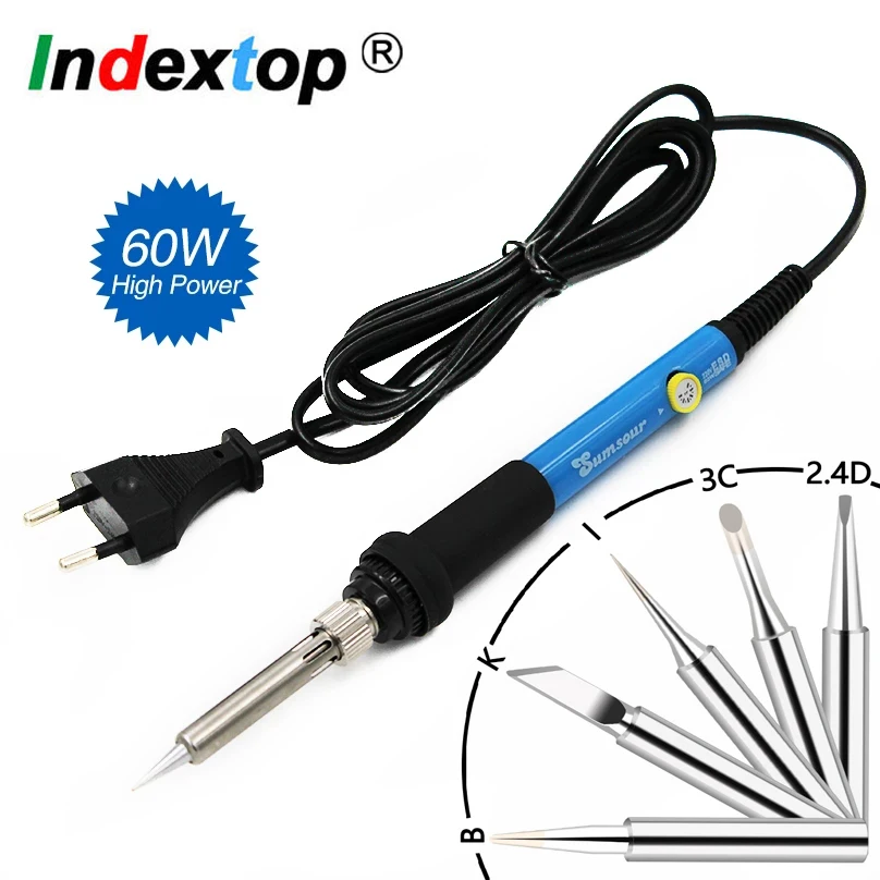 

60w Electric Irons Soldering Temperature Adjustable Electric Iron Mini Handle Heat Pencil Soldering Iron Soldering Tool Iron Tip