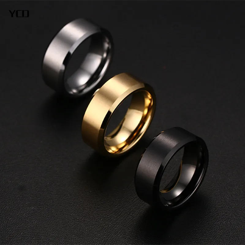

YCD Titanium Steel Jewelry Plain Ring Trendy Couple Rings Vintage Punk Anxiety Ring For Women Men
