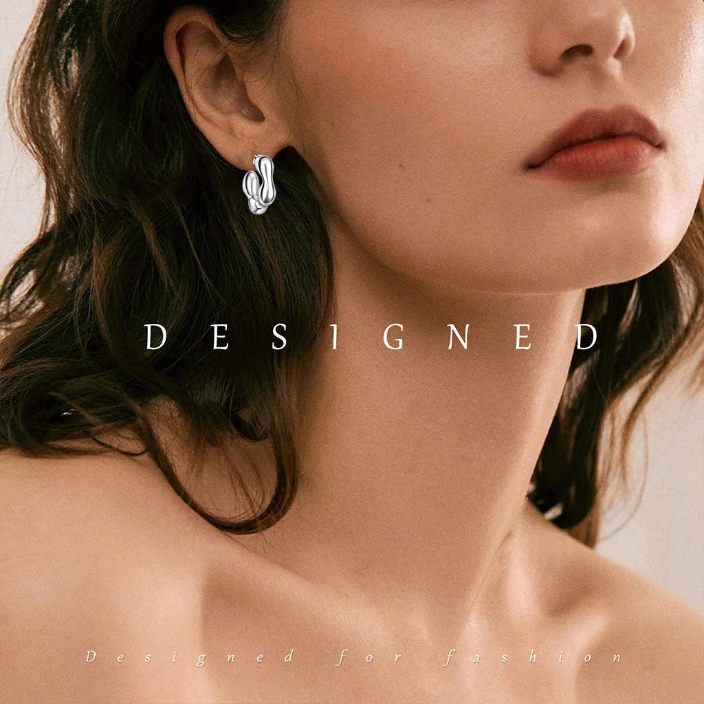 Минималистичные трехцветные серьги из стерлингового серебра 925 пробы розового