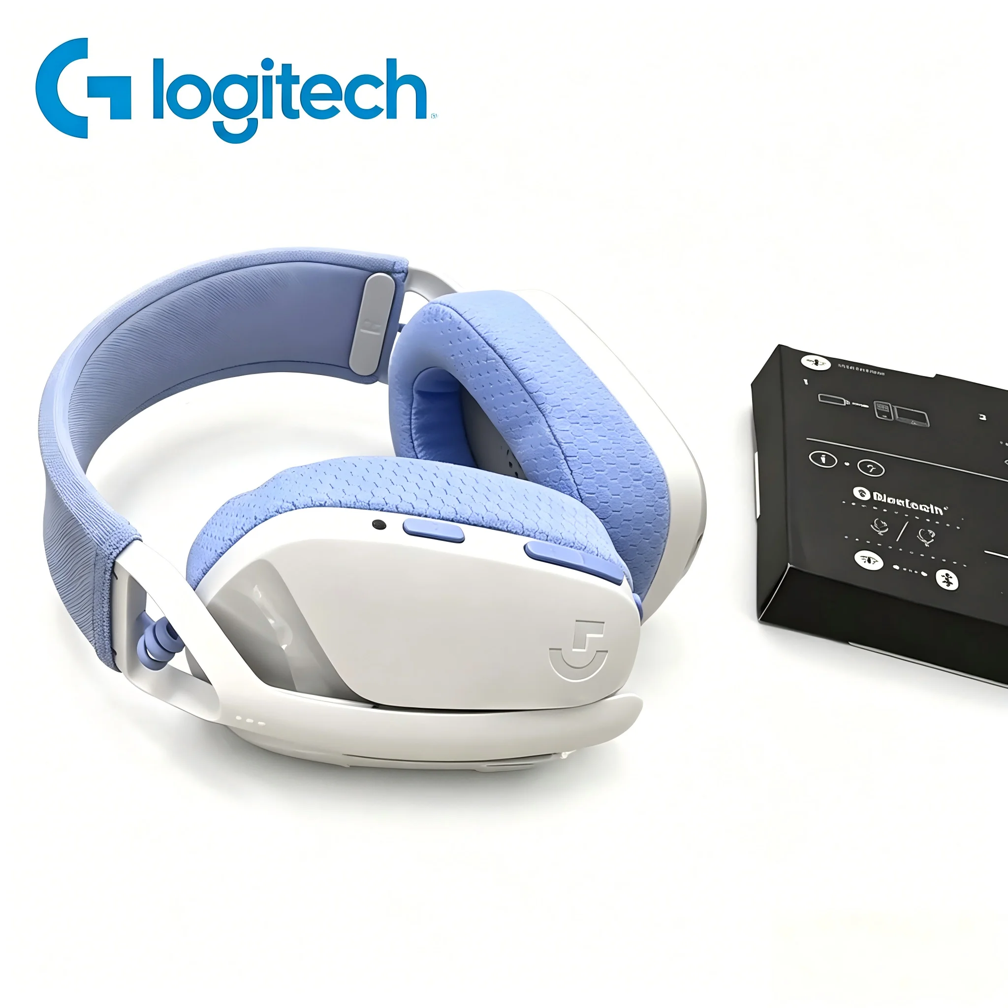 Фото Беспроводная гарнитура Logitech G435 с объемным звуком, совместимая с играми и музыкой, с микрофоном, беспроводные наушники, игровая гарнитура №2