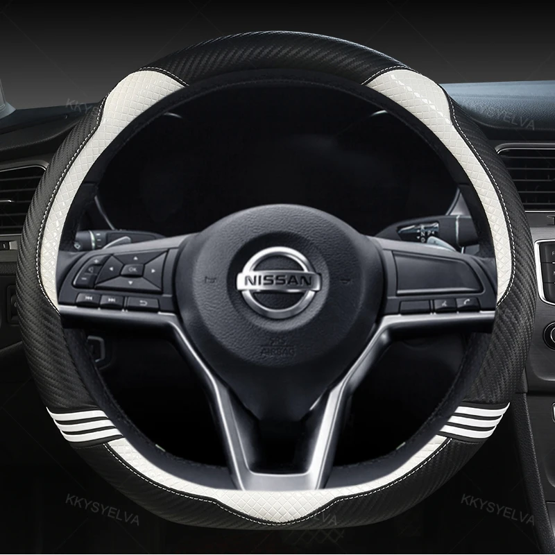 Car Steering Wheel Cover D Type PU Leather For Nissan X-trail Qashqai Rogue Sport Rogue 2017 2018 2019 2020 2021 Altima Versa Car Steering Wheel Cover D Type PU Leather For Nissan X-trail Qashqai Rogue Sport Rogue 2017 2018 2019 2020 2021 Altima Versa
