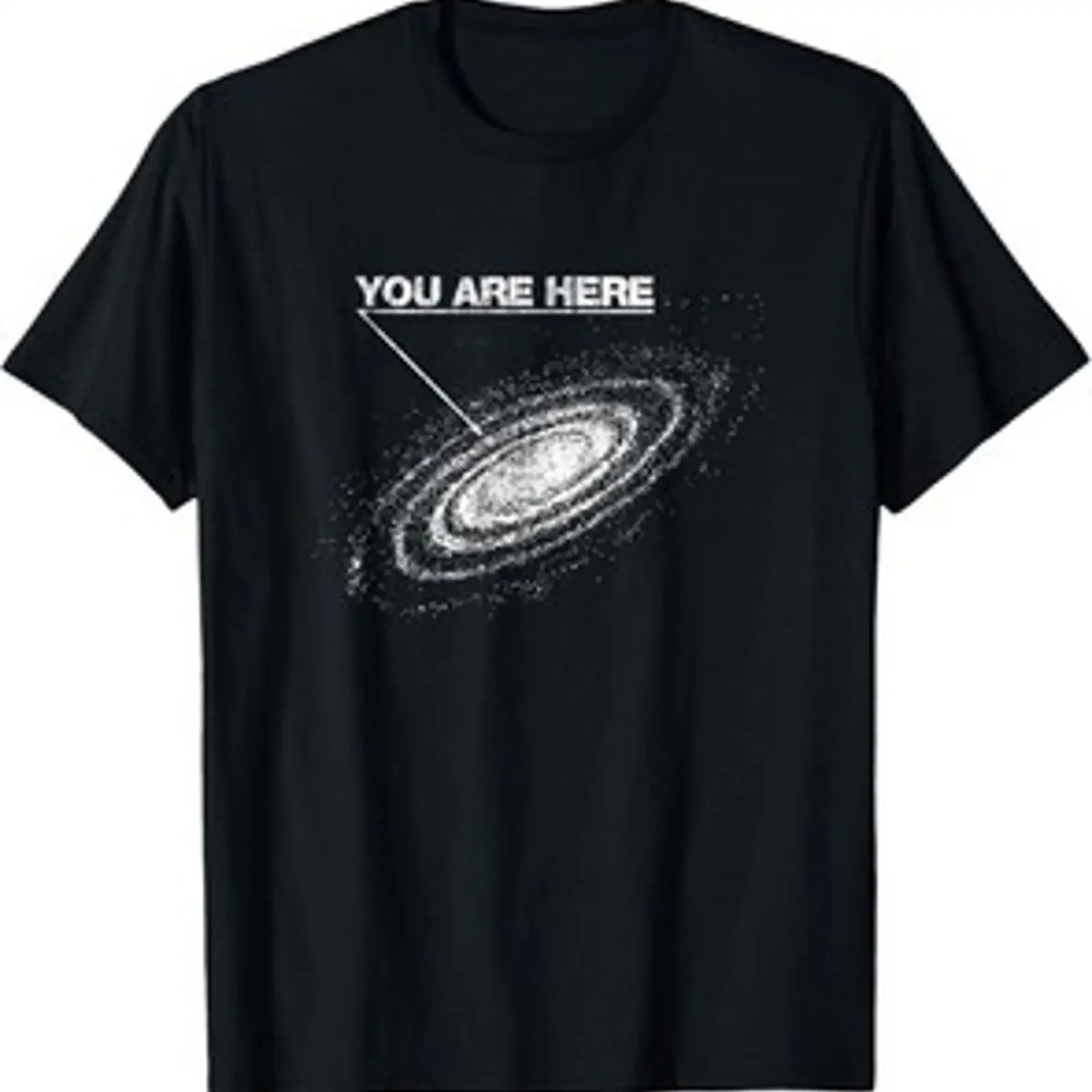 Фото Футболка RARO You are Here Camiseta Galaxy в винтажном стиле, с эффектом потертости, дышащая, с графическим принтом, эластичная, стильная, универсальная, комфортная, слегка облегающая. №1