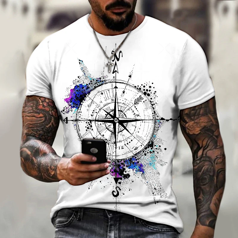 

New 2023 T-shirts 3D World Map Graphic T-shirt Everyday Casual Tops Summer Fashion Short Sleeve High Street O-Neck Streetwear