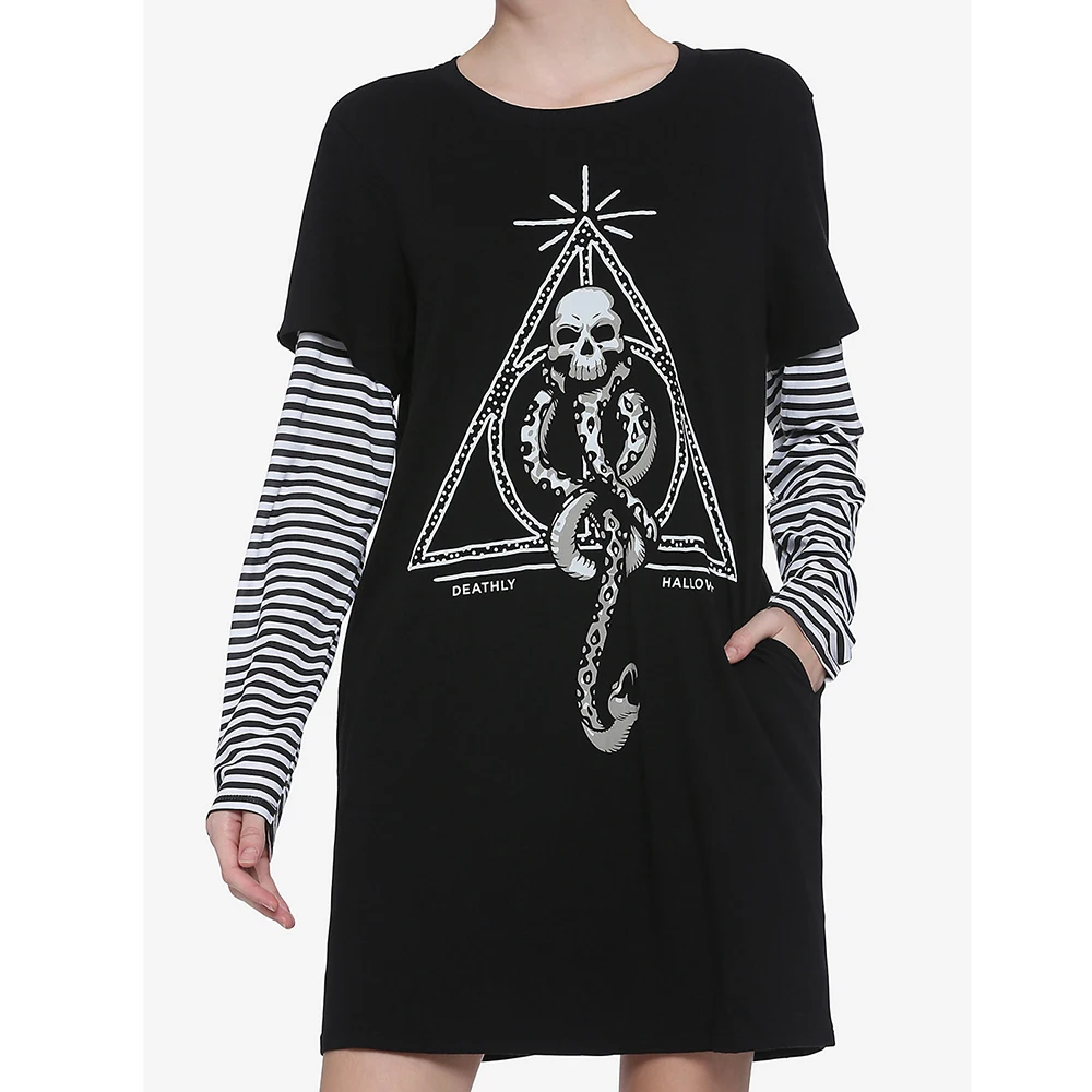 

HP Fake two loose printed dresses