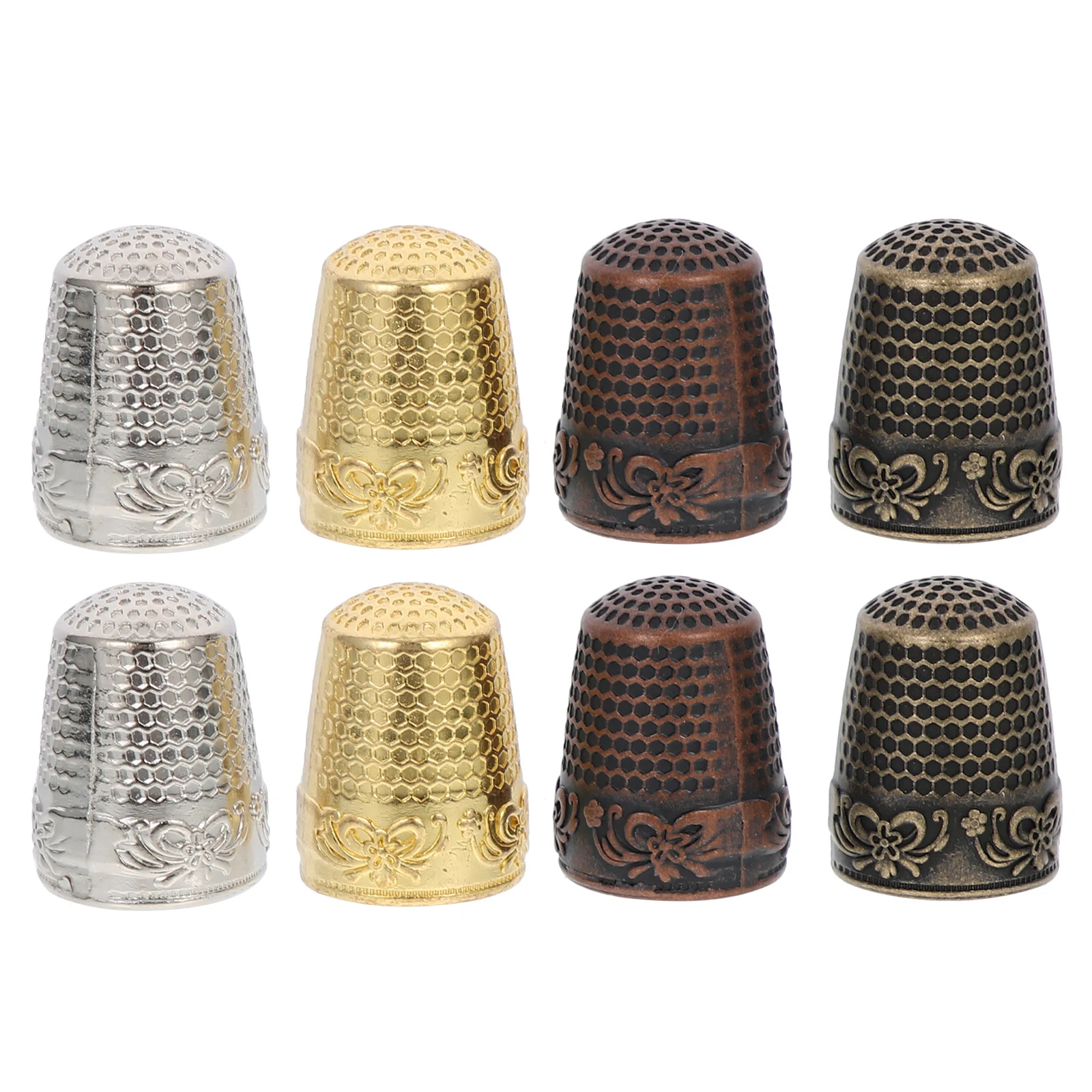 8 Pcs Sewing Thimble Accessory Portable Finger Brass Fittings Guard Supply Protector Convenient Copper Thimbles Embroidery