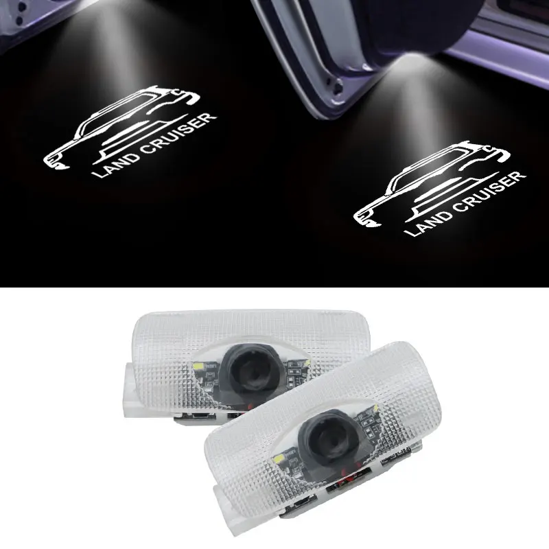 

2Pieces Car Door LED Welcome Light For Toyota Land Cruiser Shadow Lamp Logo Laser Projector Ghost Light Accessories