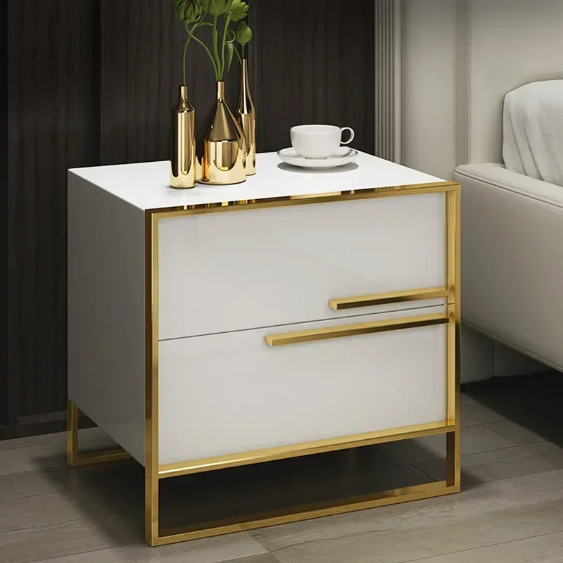 Современный черный/белый стол для спальни роскошная прикроватная тумбочка шкаф