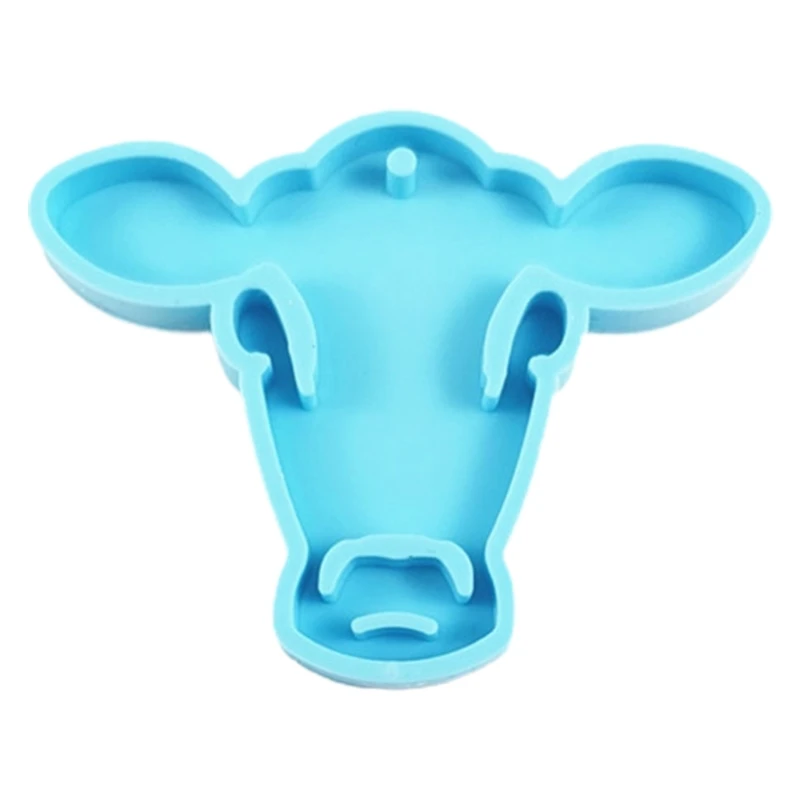 

DIY Crafts Pendant Silicone Mould Handmade Shiny Cow for Head Keychain Resin Mol