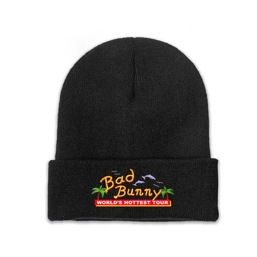 

Bad Bunny Knitted Hat for Women Men Beanie Winter Hats Crochet Caps