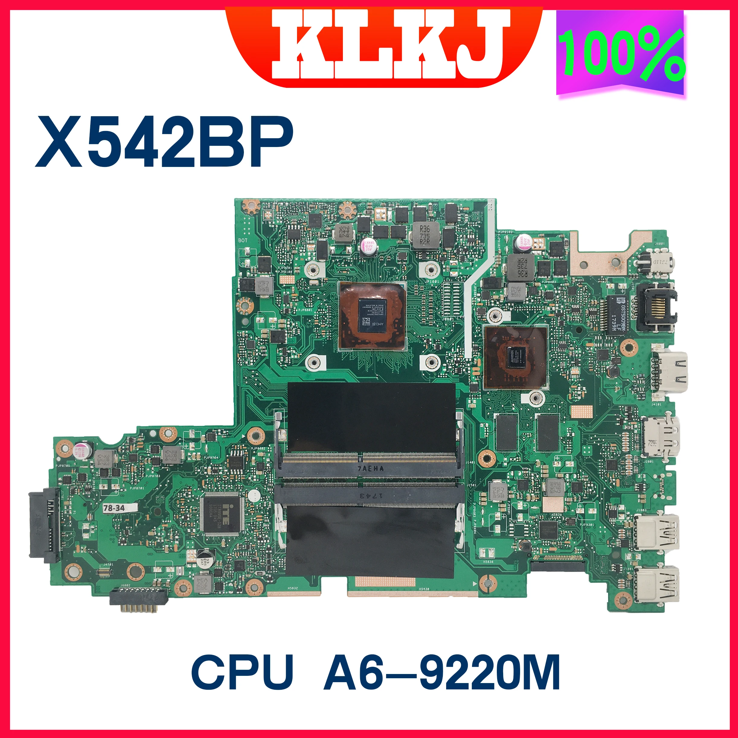 

X542BP Laptop Motherboard For Asus X542B A580B K580B X542BA Notebook Mainboard Computer With E2-9220M A6-9220M A9-9420M PM UMA