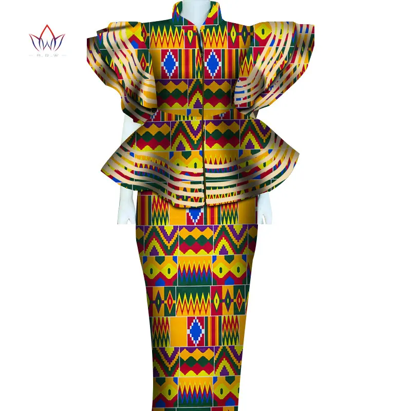 

Женская одежда в африканском стиле, Дашики Базен Riche, Женский комплект с юбкой, вечерние комплекты с принтом из кусков на молнии, комплекты с ...