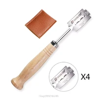 specialty bread arc curved knife wood handle 4pcs replacement blades western cutting french toast bagel cutter jy24 20