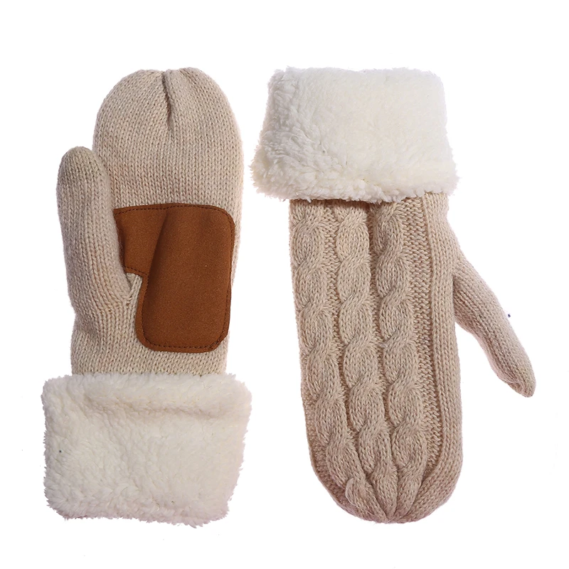 

Новые модные женские холодные зимние теплые перчатки с пальцами, женские зимние варежки, перчатки, Симпатичные удобные варежки для девочек