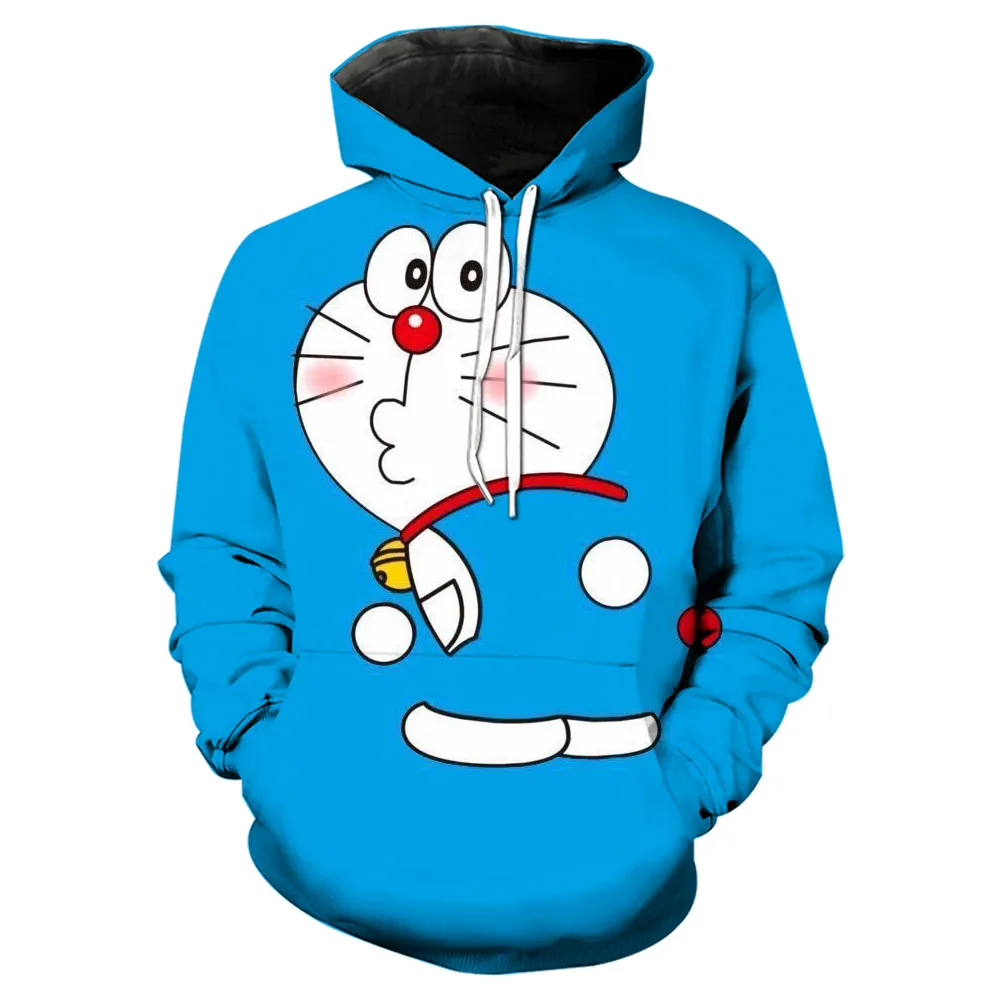 

New Doraemon Men's Hoodie 3D Printing Hoodie Fashion Japan Anime Fun Sweatshirt Long Sleeve Boys Children Sportswear