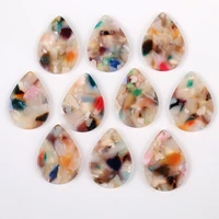 10pcs waterdrop colorful acrylic charms for jewelry making diy earrings necklace pendant geometric accessories wholesale bulk