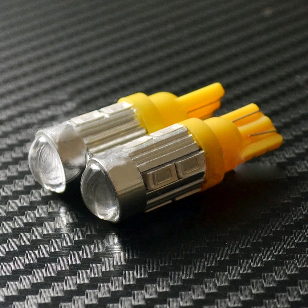 

2x Silver Shell Aluminum Lens Width Indicator Light Instrument Light License Plate Light LED Universial Yellow Clearance Lights