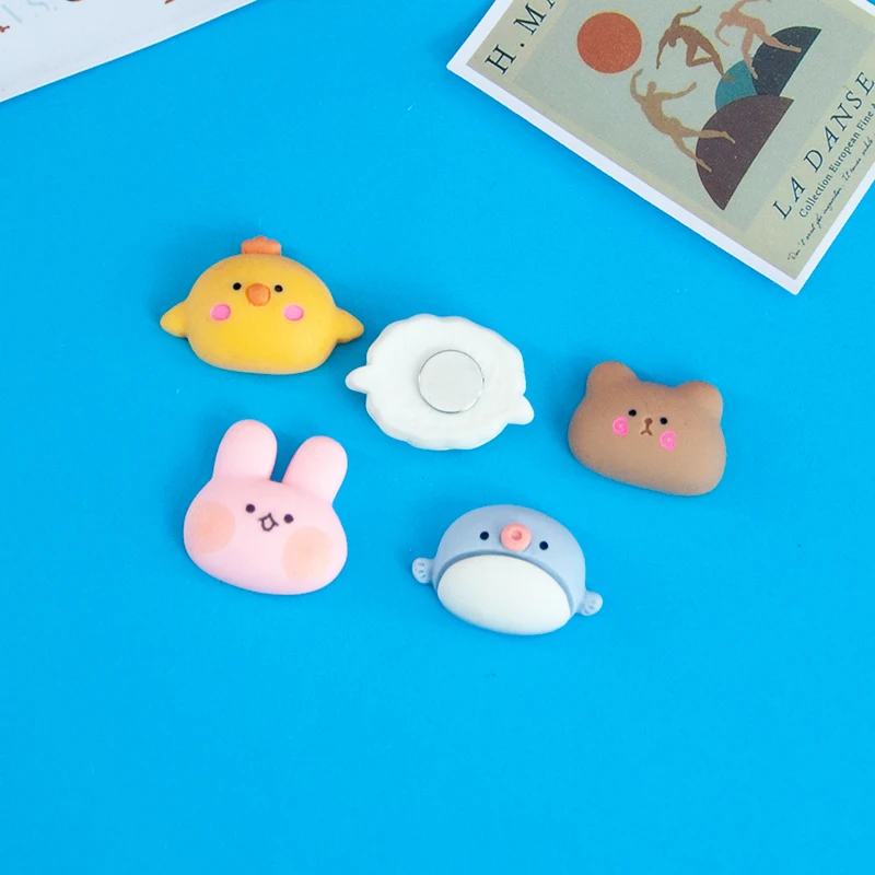 2 шт. мультяшная голова животного кролик овца кошка магнитные наклейки белая