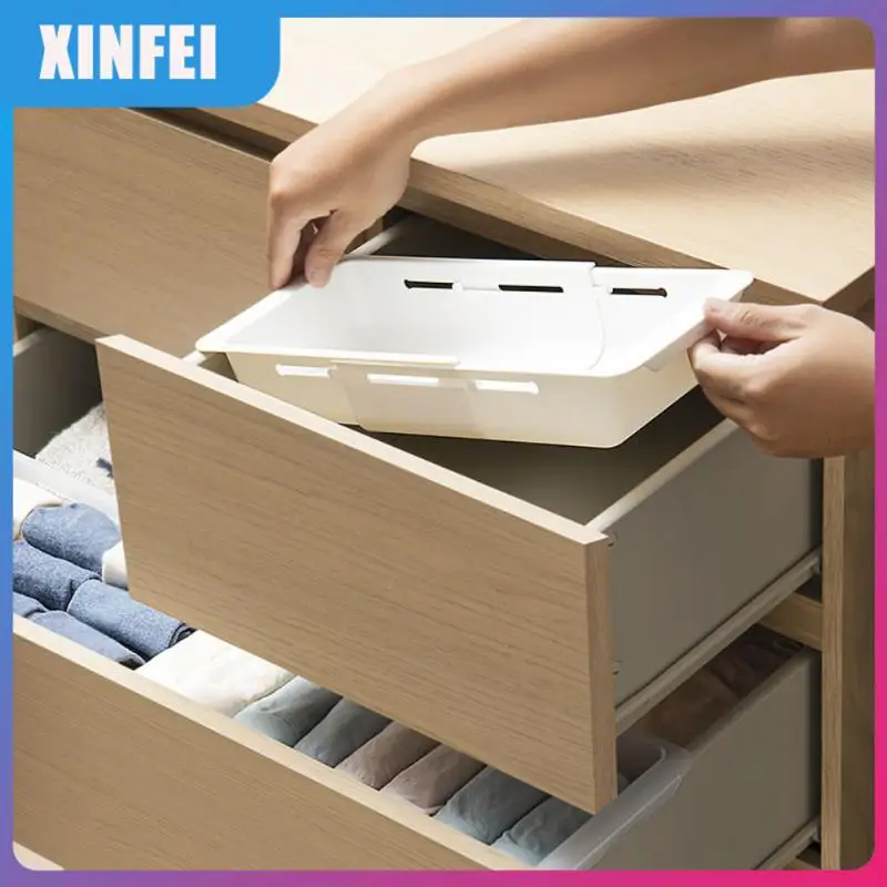 

Space Saving Storage Box Retractable Plastic Drawer Storage Compartment Free Adjustment Household Hanging Storage Holder