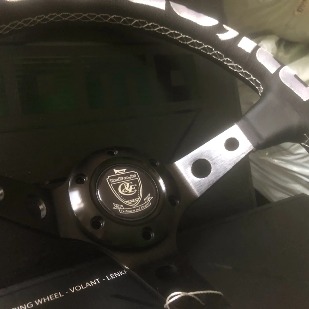 Белый 13-дюймовый универсальный руль T&ampE Racing Vertex для автомобиля JDM из натуральной