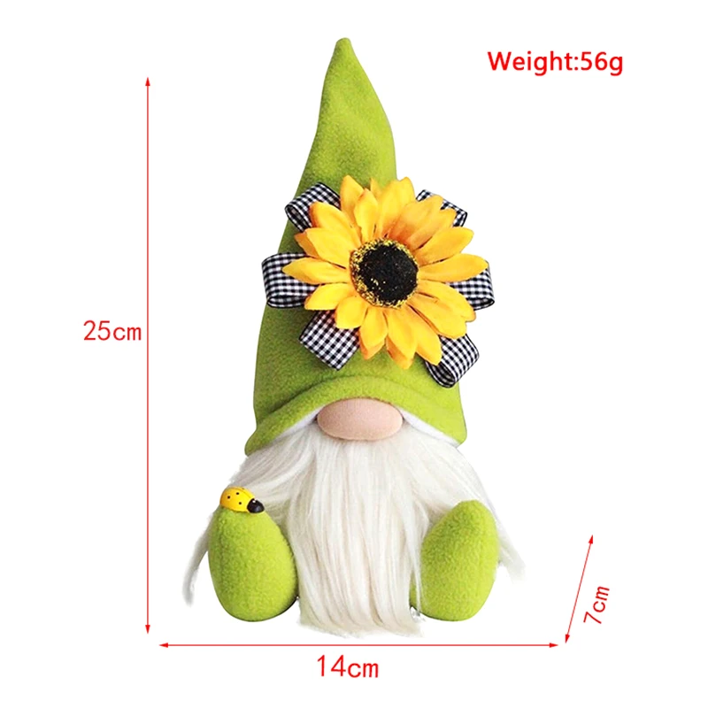 Милый гном украшение желтый подсолнух плюшевые статуи ручной работы плетение