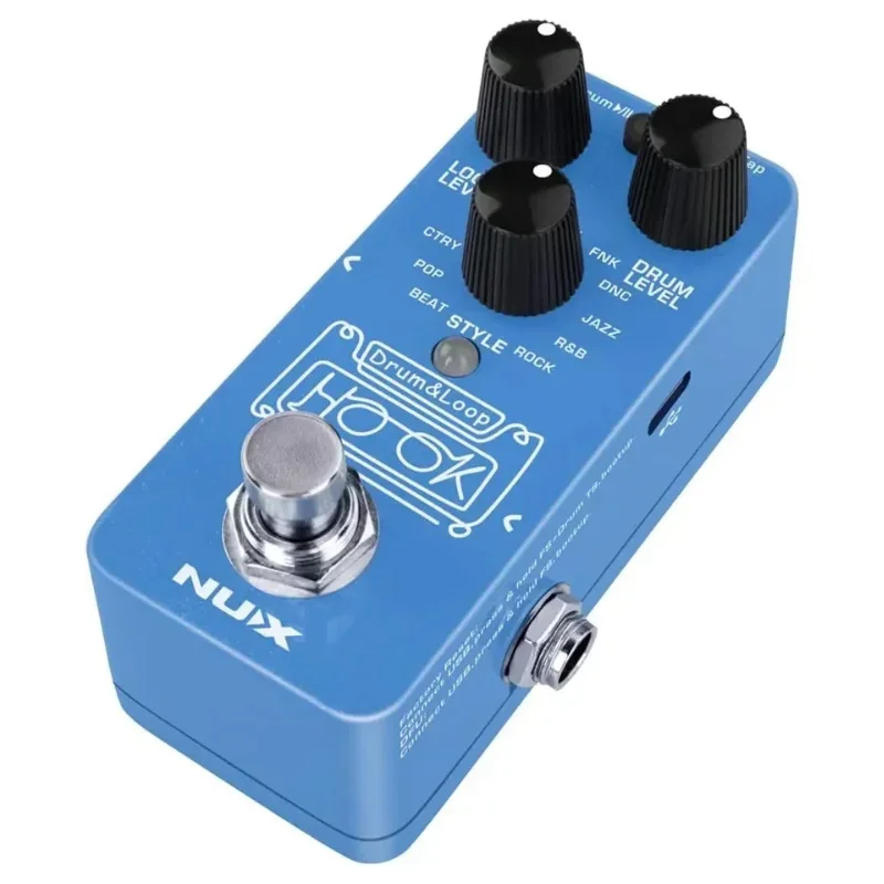Фото Педаль для электрогитары NUX HOOK Drum and Loop с функцией Smart Tap Tempo, 24-битными фразами и 11 ритмами №2