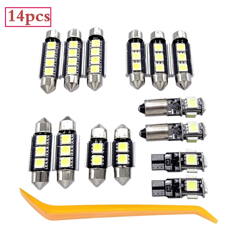 

14 шт., подходят для VW Volkswagen Passat B6 2006-2010, искусственная кожа, без ошибок, купольный свет, подсветка номерного знака, освесветильник s, купольная ...