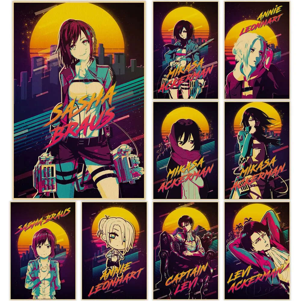 Плакат Eren From Attack On Titans Винтажный Аниме-настенный Художественный Принт Для