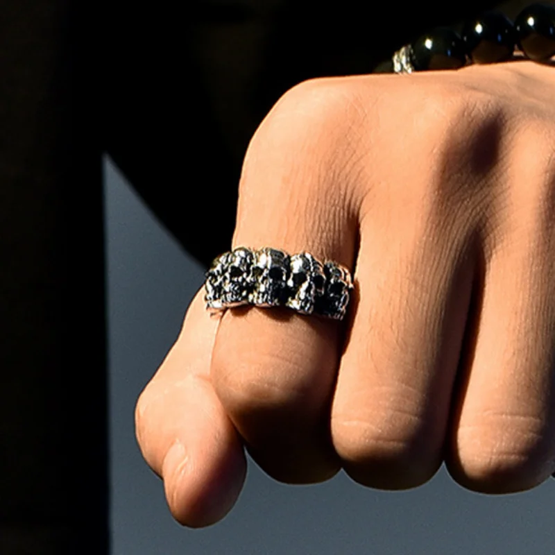 

Skull Head Ring Vintage Personalized Punk Rock Motorcycle Ring Open Ring