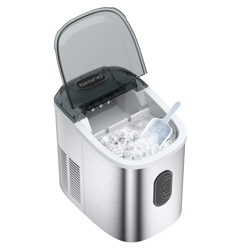 

Factory Price Electric Stainless Steel Portable Ice Maker With Ice Scoop