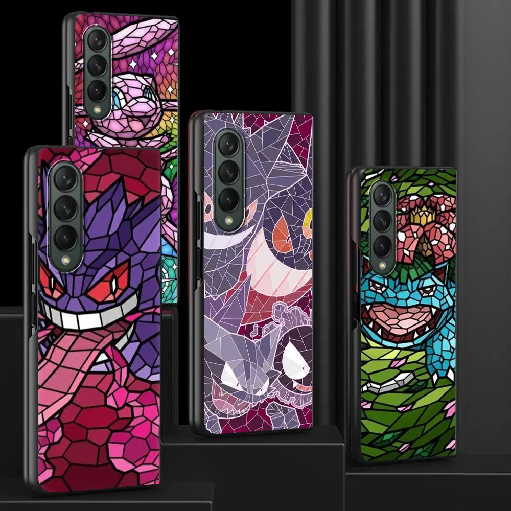 

Phone Case For Samsung Galaxy Z Fold 4 3 Fold4 5G Luxury Shockproof Folding Hard Back Fundas Cover Capa Pokemon Gengar Eevee Art