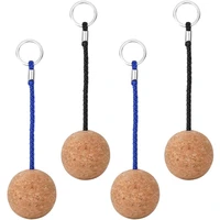 4pcs floating cork ball keyrings50mm key float water sport accessories for surfing swimming diving fishing sailing boat