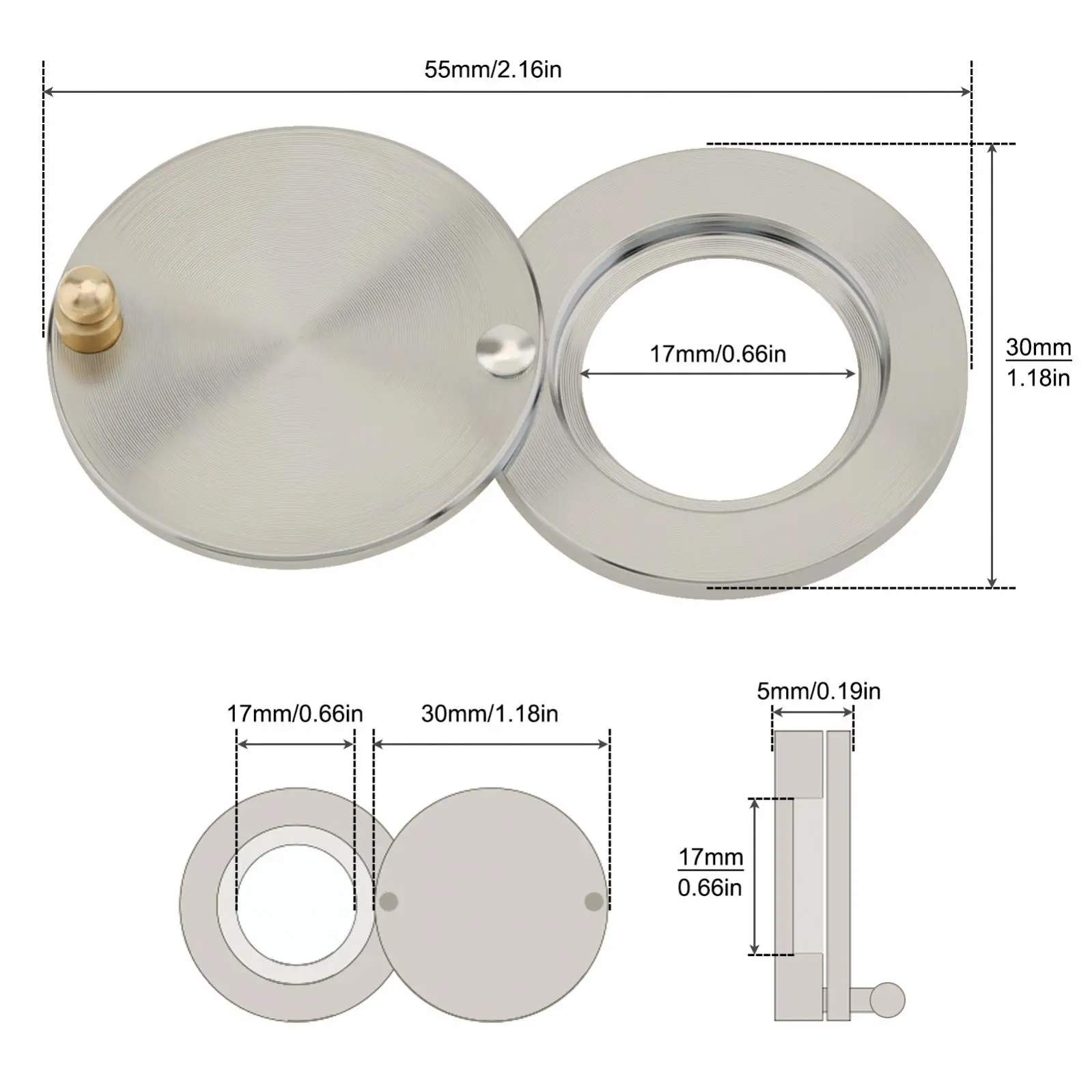 

Крышка для дверного глазка из латуни