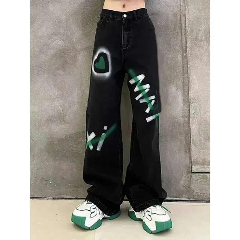 Hybskr High Street Paw Embroidery Men Jeans Streetwear Hip Hop Design Brand Loose Straight Male Denim Pants Male Casual Trouser