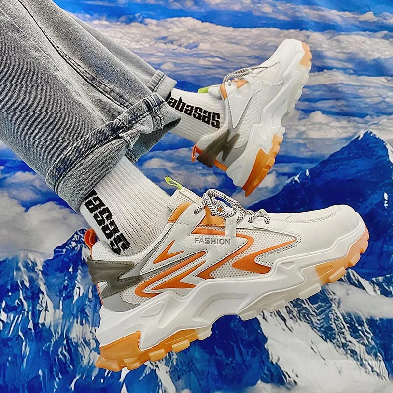 

Men Mesh Sneakers Fashion Lightweight Breathable Ulzzang Mens Running Shoes Casual Lac-Up Comfortable Walking Men Sneakers