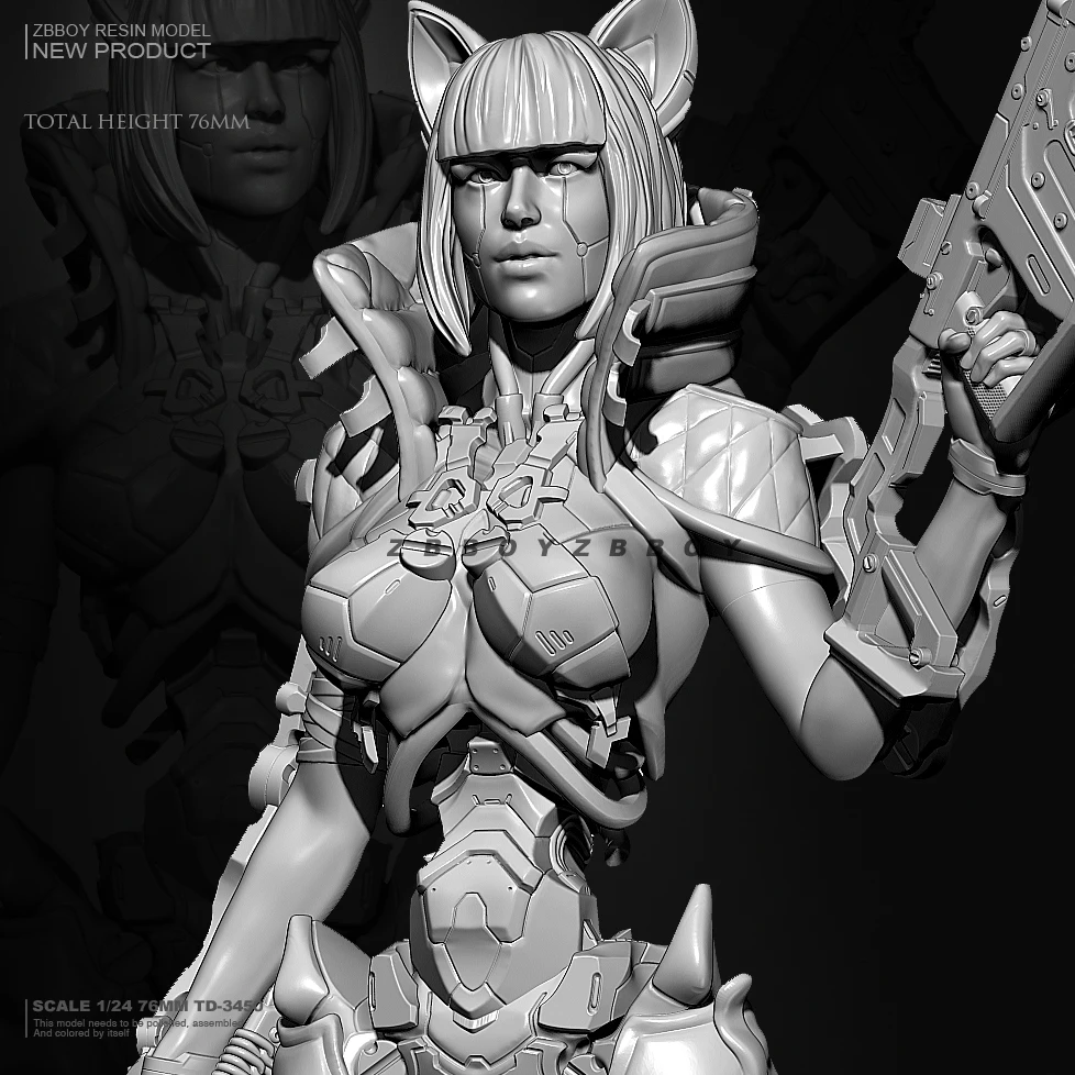

80mm Resin model kits figure beauty colorless and self-assembled TD-3450