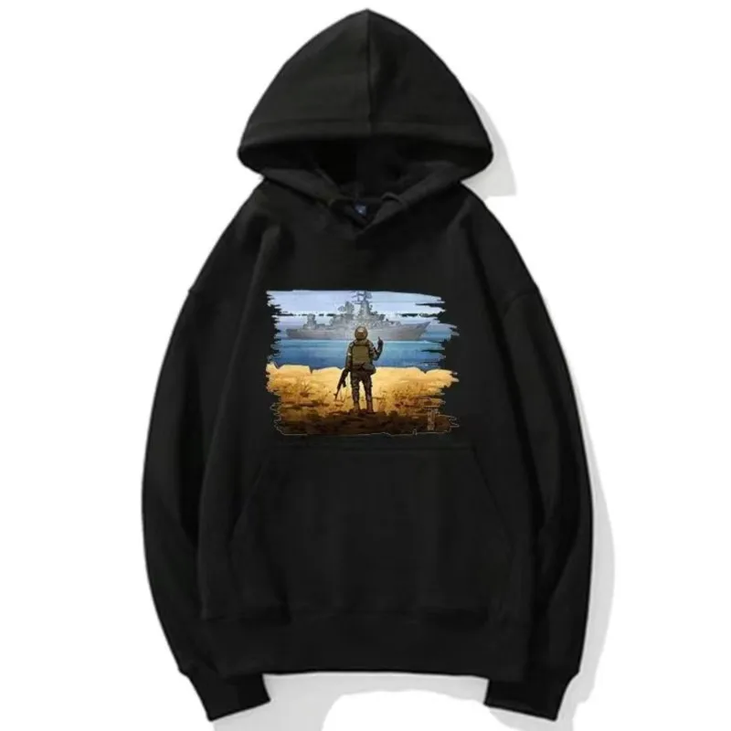 

Зимний мужской флисовый свитшот с капюшоном в стиле унисекс