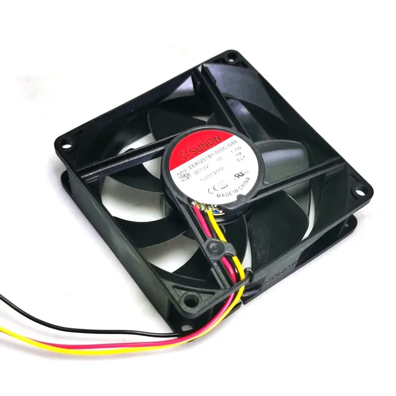 Фото EE80251B1-000C-G99 8025 80 мм 8 см DC 12 В 1,7 Вт Бесщеточный охлаждающий вентилятор постоянного тока с бесшумным шариком 80X80X25 мм №2