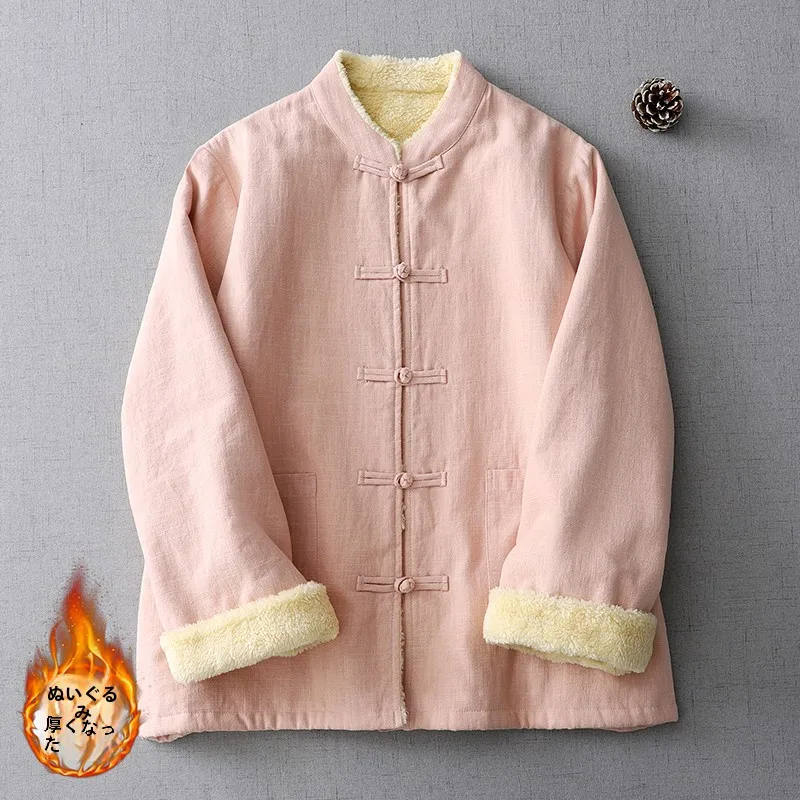 Новое китайское пальто на хлопковой подкладке для женщин зимняя утолщенная